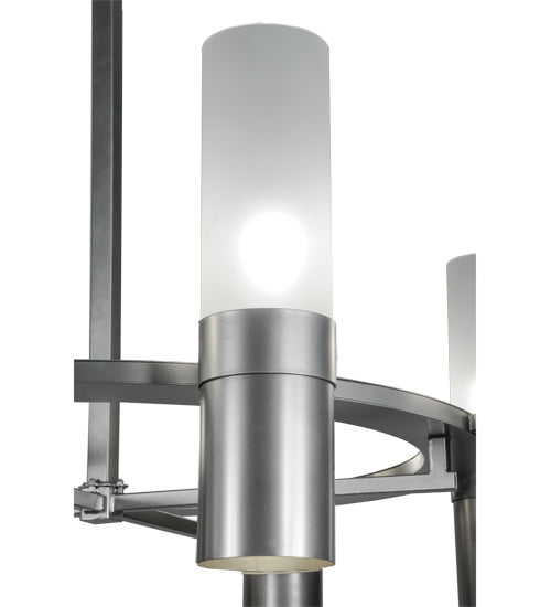 Meyda Lighting Farmington 62" 16-Light Nickel Chandelier With White Frosted Shade Glass