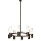 Meyda Lighting Farmington 62" 16-Light Timeless Bronze Chandelier With White Statuario Idalight Shade