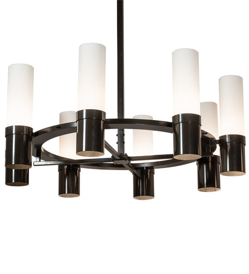 Meyda Lighting Farmington 62" 16-Light Timeless Bronze Chandelier With White Statuario Idalight Shade