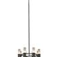 Meyda Lighting Farmington 62" 8-Light Antique Iron Chandelier With Statuario Idalight Shade Glass