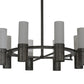 Meyda Lighting Farmington 62" 8-Light Antique Iron Chandelier With Statuario Idalight Shade Glass