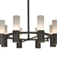 Meyda Lighting Farmington 62" 8-Light Antique Iron Chandelier With Statuario Idalight Shade Glass