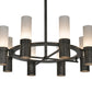 Meyda Lighting Farmington 62" 8-Light Antique Iron Chandelier With Statuario Idalight Shade Glass