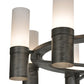 Meyda Lighting Farmington 62" 8-Light Antique Iron Chandelier With Statuario Idalight Shade Glass