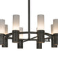Meyda Lighting Farmington 62" 8-Light Antique Iron Chandelier With Statuario Idalight Shade Glass