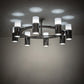 Meyda Lighting Farmington 62" 8-Light Black Chrome Over Nickel Chandelier With White Statuario Idalight Shade