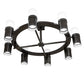 Meyda Lighting Farmington 62" 8-Light Black Chrome Over Nickel Chandelier With White Statuario Idalight Shade