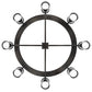 Meyda Lighting Farmington 62" 8-Light Black Chrome Over Nickel Chandelier With White Statuario Idalight Shade