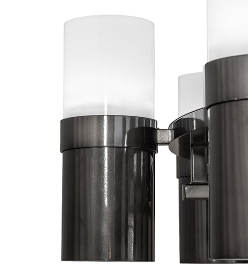 Meyda Lighting Farmington 62" 8-Light Black Chrome Over Nickel Chandelier With White Statuario Idalight Shade