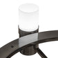 Meyda Lighting Farmington 62" 8-Light Black Chrome Over Nickel Chandelier With White Statuario Idalight Shade