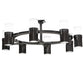 Meyda Lighting Farmington 62" 8-Light Black Chrome Over Nickel Chandelier With White Statuario Idalight Shade