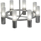 Meyda Lighting Farmington 62" 8-Light Nickel Chandelier With White Frosted Cylindres Shade Glass
