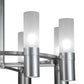 Meyda Lighting Farmington 62" 8-Light Nickel Chandelier With White Frosted Cylindres Shade Glass