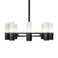Meyda Lighting Farmington 62" 8-Light Oil Rubbed Bronze Chandelier With White Statuario Idalight Shade