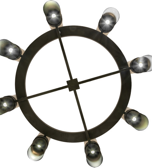 Meyda Lighting Farmington 62" 8-Light Oil Rubbed Bronze Chandelier With White Statuario Idalight Shade