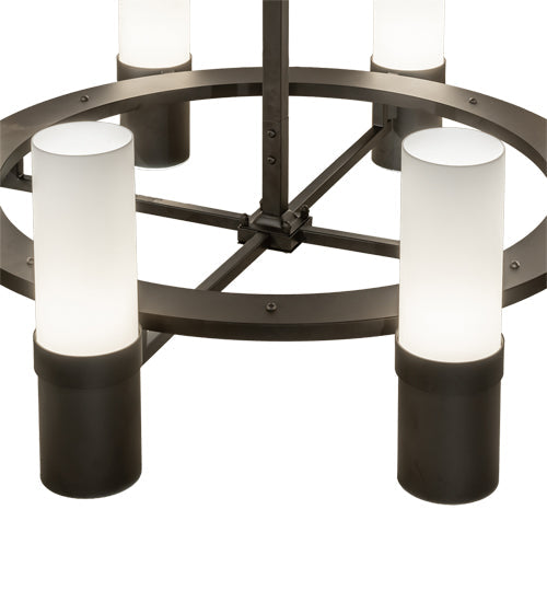 Meyda Lighting Farmington 62" 8-Light Oil Rubbed Bronze Chandelier With White Statuario Idalight Shade