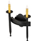 Meyda Lighting Fascia 12" 2-Light Blackwash Wall Sconce With Ivory Faux Candlelight