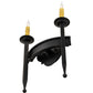 Meyda Lighting Fascia 12" 2-Light Blackwash Wall Sconce With Ivory Faux Candlelight