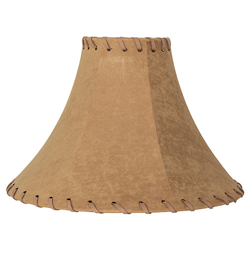 Meyda Lighting Faux Leather 14" Dark Tan Faux Hexagon Shade