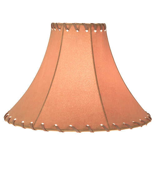 Meyda Lighting Faux Leather 14" Dark Tan Faux Hexagon Shade