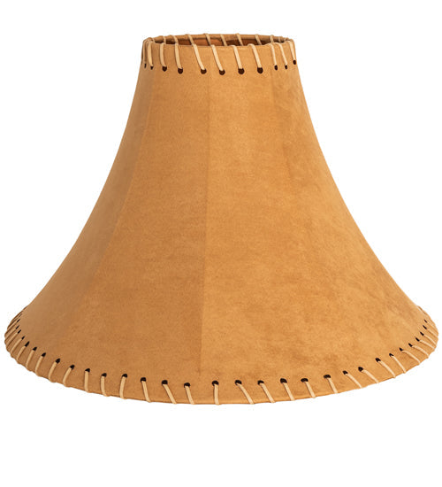 Meyda Lighting Faux Leather 18" Dark Tan Faux Hexagon Shade