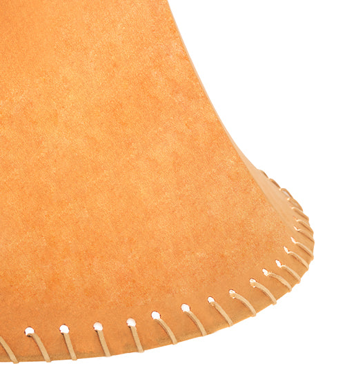 Meyda Lighting Faux Leather 18" Dark Tan Faux Hexagon Shade