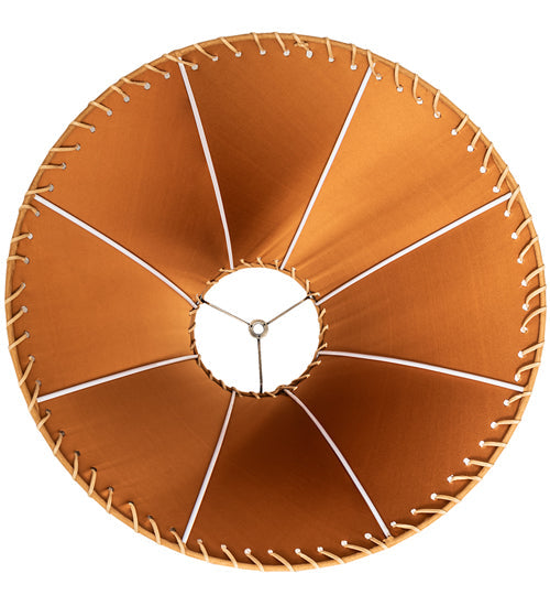 Meyda Lighting Faux Leather 18" Dark Tan Faux Hexagon Shade