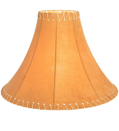 Meyda Lighting Faux Leather 18" Dark Tan Faux Hexagon Shade