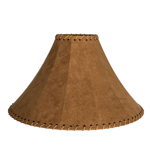 Meyda Lighting Faux Leather 20" Dark Tan Faux Hexagon Shade