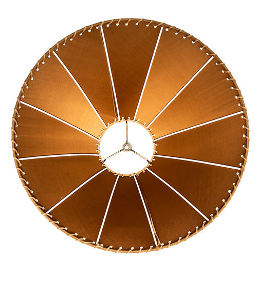 Meyda Lighting Faux Leather 20" Dark Tan Faux Hexagon Shade