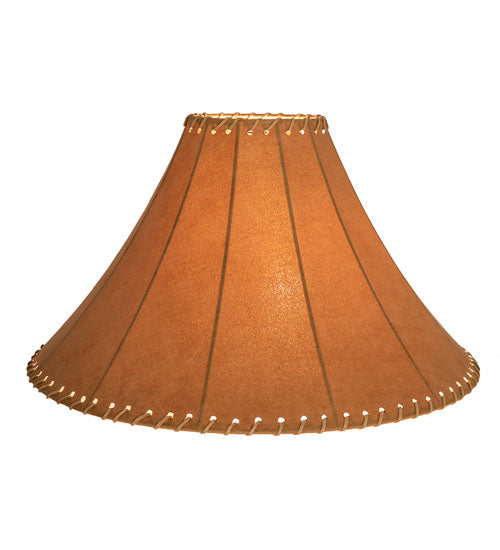 Meyda Lighting Faux Leather 20" Dark Tan Faux Hexagon Shade