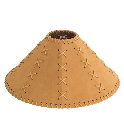 Meyda Lighting Faux Leather 26355 18" Dark Tan Faux Hexagon Shade