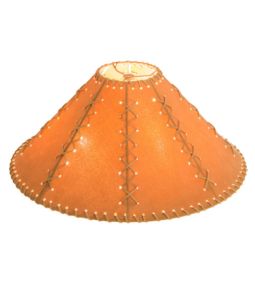 Meyda Lighting Faux Leather 26355 18" Dark Tan Faux Hexagon Shade