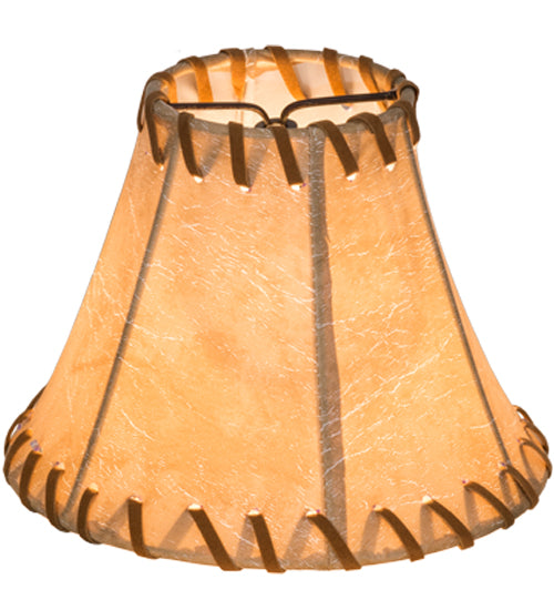 Meyda Lighting Faux Leather 6" Dark Tan Faux Hexagon Shade
