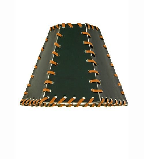 Meyda Lighting Faux Leather 7" Hexagon Hunter Green Shade