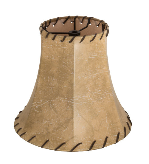 Meyda Lighting Faux Leather 9" Beige Tan Hexagon Shade