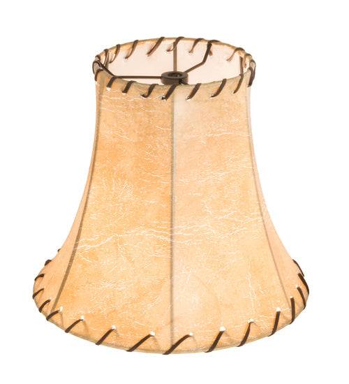 Meyda Lighting Faux Leather 9" Beige Tan Hexagon Shade