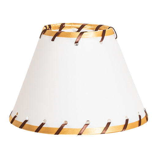 Meyda Lighting Faux Rawhide 6" White & Brown Shade