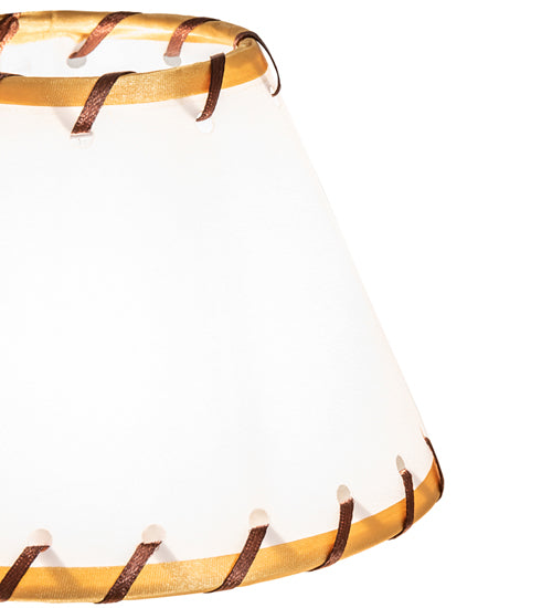 Meyda Lighting Faux Rawhide 6" White & Brown Shade