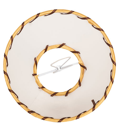 Meyda Lighting Faux Rawhide 6" White & Brown Shade