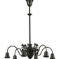 Meyda Lighting Favrile 28" 6-Light Craftsman Brown Early Electric Chandelier With Gold Iridescent Shade Glass