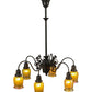 Meyda Lighting Favrile 28" 6-Light Craftsman Brown Early Electric Chandelier With Gold Iridescent Shade Glass