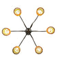 Meyda Lighting Favrile 28" 6-Light Craftsman Brown Early Electric Chandelier With Gold Iridescent Shade Glass