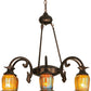 Meyda Lighting Favrile 28" 6-Light Mahogany Bronze Chandelier With Multi-Colored Shade Glass