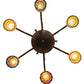Meyda Lighting Favrile 28" 6-Light Mahogany Bronze Chandelier With Multi-Colored Shade Glass