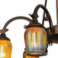 Meyda Lighting Favrile 28" 6-Light Mahogany Bronze Chandelier With Multi-Colored Shade Glass