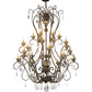 Meyda Lighting Felicia 51" 24-Light Tarnished Aztec Gold Chandelier With Amber Faux Candlelight
