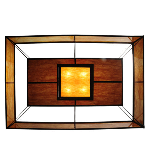 Meyda Lighting Fellowship 72" 8-Light Antique Rust Island Flush Mount Light With Ambra Siena Idalight Shade