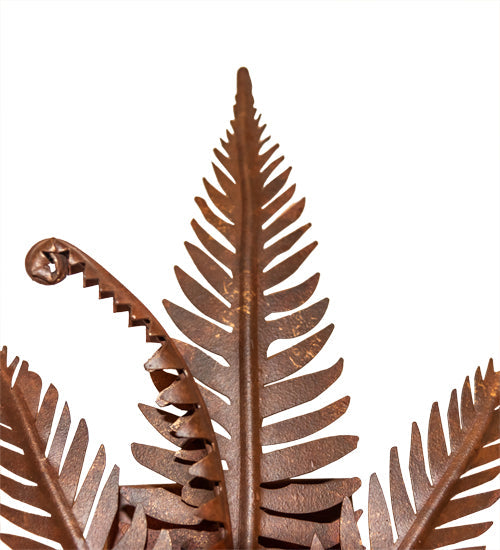 Meyda Lighting Fern 10" Hand Painted Rust Wall Sconce With Ivory Faux Candlelight