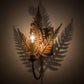 Meyda Lighting Fern 12" Verdigris & Copper Wall Sconce With Ivory Faux Candlelight